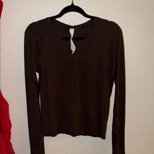Women's Brown Long Sleeve Top